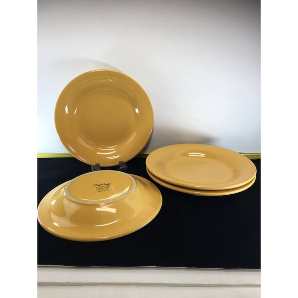 Style Happy Stoneware Rimmed Soup Pasta Bowls Yellow 9.5'' - Set of 4 - Picture 3 of 13
